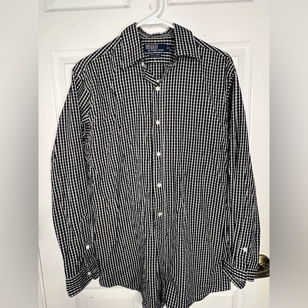 Polo by Ralph Lauren Black and White Checkered Men's Shirt